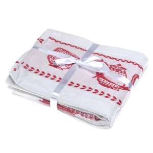  Fallani & Cohn Tea 100% Cotton Towels, Set of 3, Red