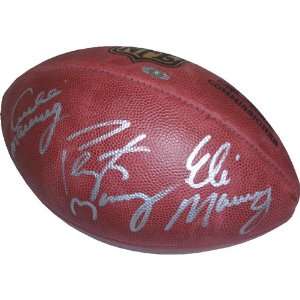  Archie Eli & Payton Manning Triple Signed NFL Football w 