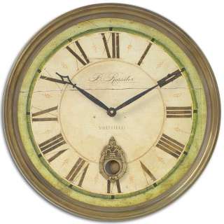 Timeworks Brass Pendulum Regency B. Rossiter Wall Clock  