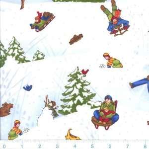   Snow Day Snow Play Blue Fabric By The Yard Arts, Crafts & Sewing