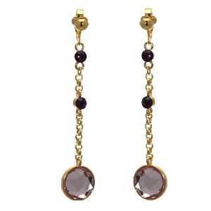  Reverence Gold Pink Crystal Clip On earrings Jewelry