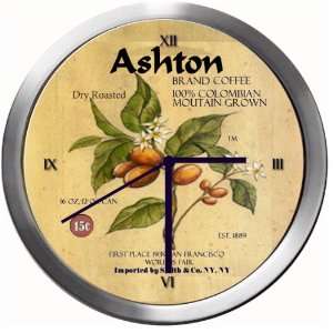 ASHTON 14 Inch Coffee Metal Clock Quartz Movement  Kitchen 