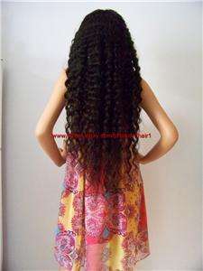   Human Malaysian Hair Remi Remy Wig #1 Black, Deep Wave 28Density 150