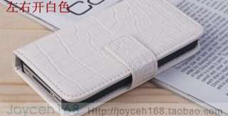1xCroco Skin Leather Wallet card cell phone cover Case For iPhone 4 4G 