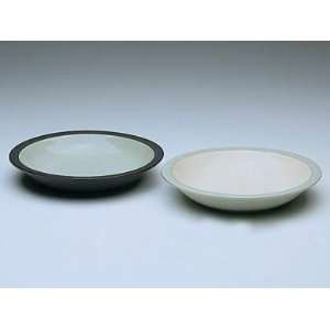 Denby Energy   Rim Soup Bowl White/Green   8 inches  
