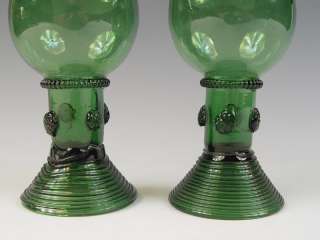 Antique Pair of Dutch / German Glass Roemers Circa 1800  