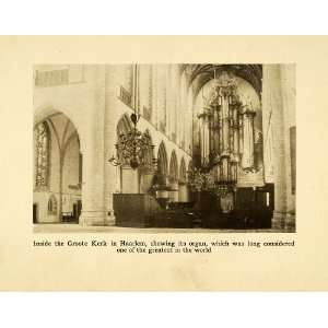  1912 Print Groote Kerk Cathedral Interior Haarlem Holland 