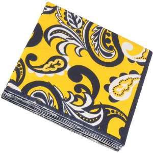  NCAA 20 Pack Paisley Luncheon Napkins   Navy Blue/Gold 