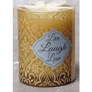  New View Patterned Live, Laugh, Love Candle