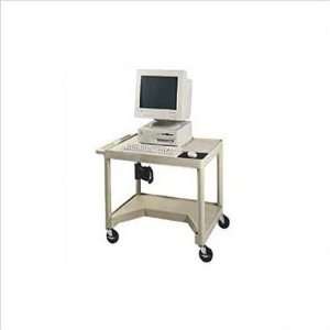   Luxor 27 Workstation with Leg Room Cut Out in Gray