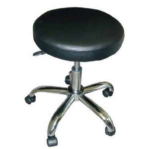  Adjustable Rolling Stool with Black Faux Leather seat 
