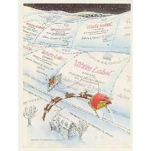  1984 Dewars White Label Scotch Reindeer Sleigh Print Ad 