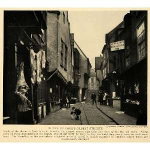  1928 Print York England Oldest Street Architecture City 