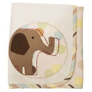   & Ivy Organic Baby Blanket Cotton Elephant Applique Habitat Baby