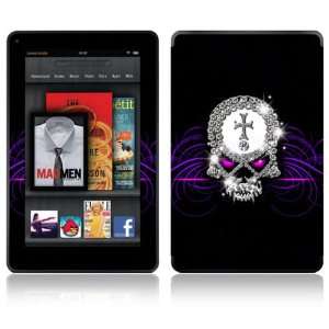  Kindle Fire Decal Skin Sticker   Goth Bling Skull 