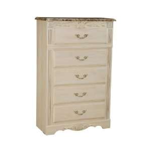  Rococo 5 Drawer Chest In Creamy Finish by Standard Furniture 