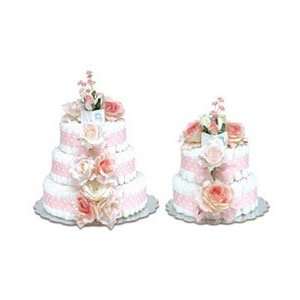  Bloomers Pink Roses With Polka Dots Diaper Cake 3 Tier 