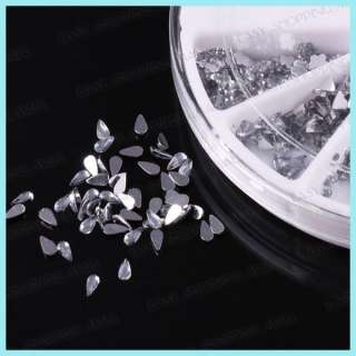 Rhinestone Beads UV Gel Nail Decals 12 Stlyes Silver  