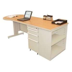  Marvel®   87W Teachers Conference Desk With Bookcase 
