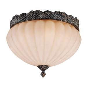  Sultan   flush mount light in bronze oro with scavo glass 