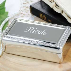  Personalized Beaded Silver Jewelry Box
