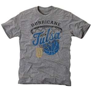  Tulsa Golden Hurricane Hoop Tri Blend T Shirt   Ash 