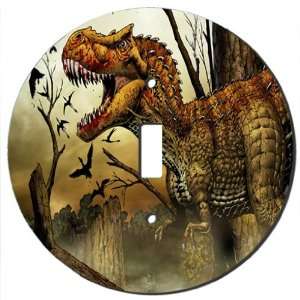 Dinosaur T Rex Rage Large Round Decorative Switchplate