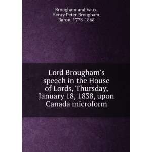   Peter Brougham, Baron, 1778 1868 Brougham and Vaux  Books