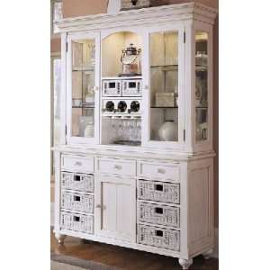   Grooved Treasures Buffet & Hutch Antique White