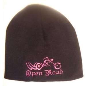  Black/Pink 8 Embroidered Beanie