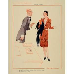   Art Deco Woman Fashion Hy Fournier   Original Print