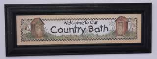 Welcome to our country Bath outhouses bathroom picture framed  