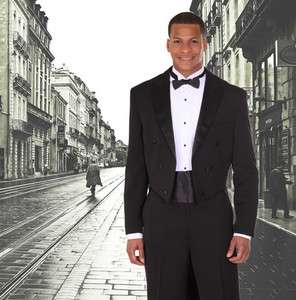 New Mens 2 Pieces High Fashion Stylist Black / White Tuxedo T505 