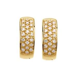  14K Yellow Gold 1/3 ct. Diamond Hoop Earrings Katarina Jewelry