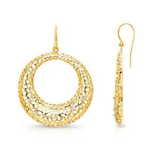 Victoria Kay 1/10ct White Diamond Circle Earrings in Yellow Gold 