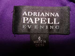 ADRIANNA PAPELL PURPLE 2TONE SEXY EVENING GOWN DRESS 6  