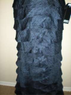 NWT Adrianna Papell Matte Jersey Hammered Satin Navy Gown 4  