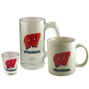 Three Piece Fan Mug/Tankard/Shot Glass Set   Wisconsin 