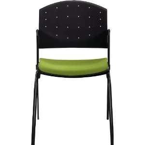  Eddy 4 Post Black Stack Side Chair with Upholstered Seat 