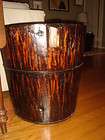 large antique wood bucket barrel gorgeous decorative item grain bin