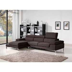 Vig Furniture 1103   Fabric Brown Sectional Sofa 