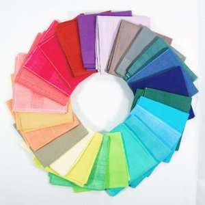   100% Hankie Hanky Mouchoir Colorful Rainbow Arts, Crafts & Sewing