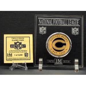  CHICAGO BEARS 2007 24KT GOLD GAME COIN in Archival Etched 