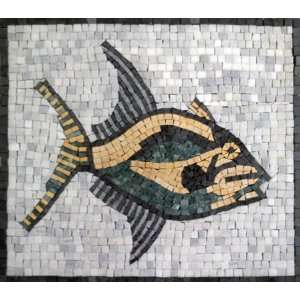  Fish Marble mosaic Art ITFCAN48