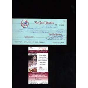 Ed Whitey Ford Yankees HOF signed Payroll Check JSA   MLB Cut 