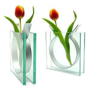  MoMA Glass and Anodized Aluminum Vase