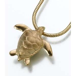  Gold Vermeil Turtle Keepsake urn Pendant