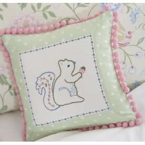  Embroidered Squirl Dot Pillow by Whistle and Wink