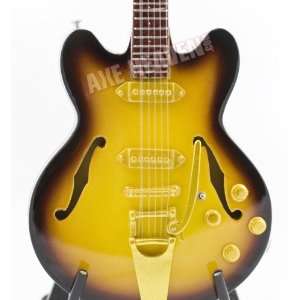 John Lennon Sunburst Gold Hollowbody Beatles Miniature Guitar Replica 