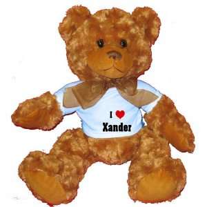  I Love/Heart Xander Plush Teddy Bear with BLUE T Shirt 